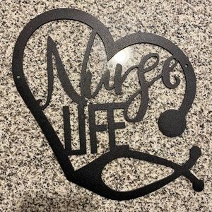 Black metal Nurse Life decor